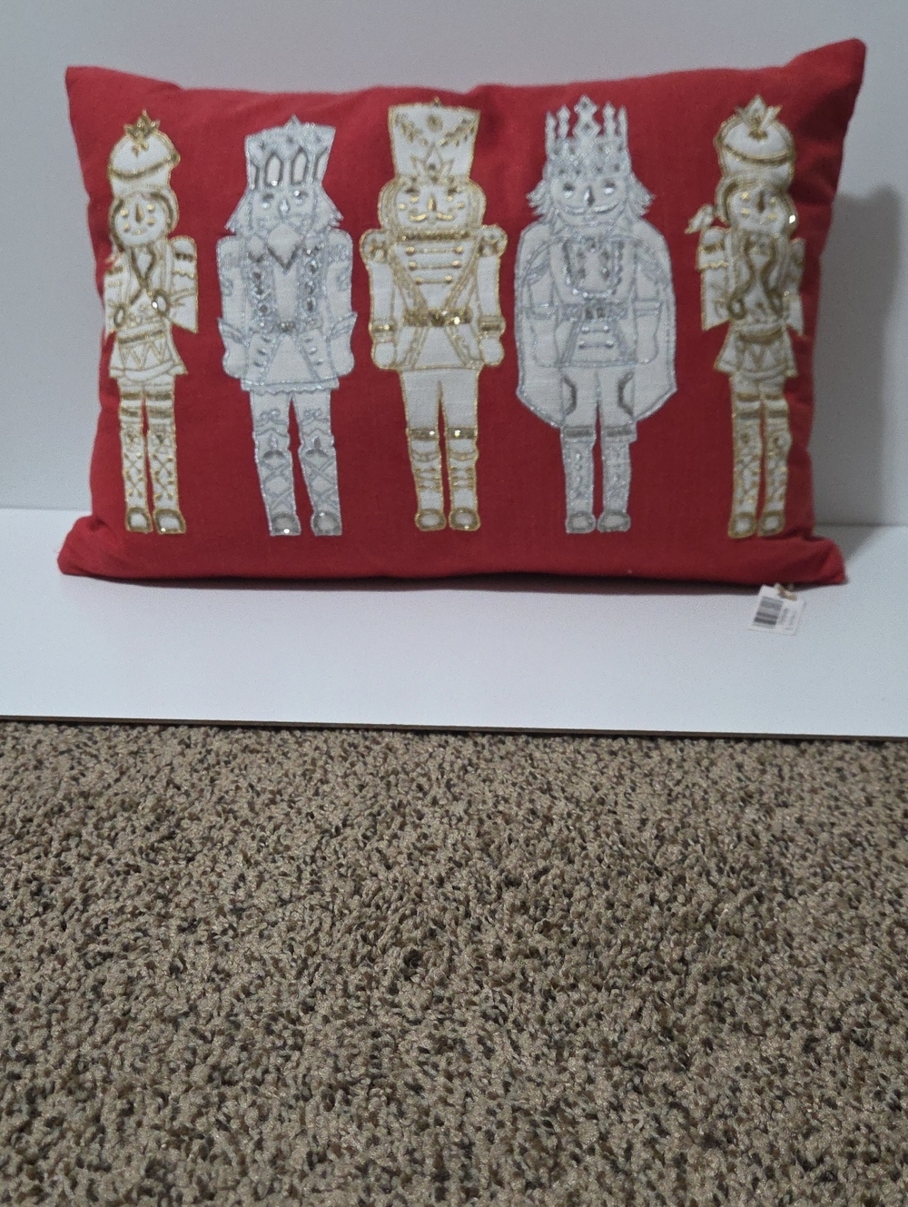 Holiday Nutcracker Embroidered Decorative Pillow